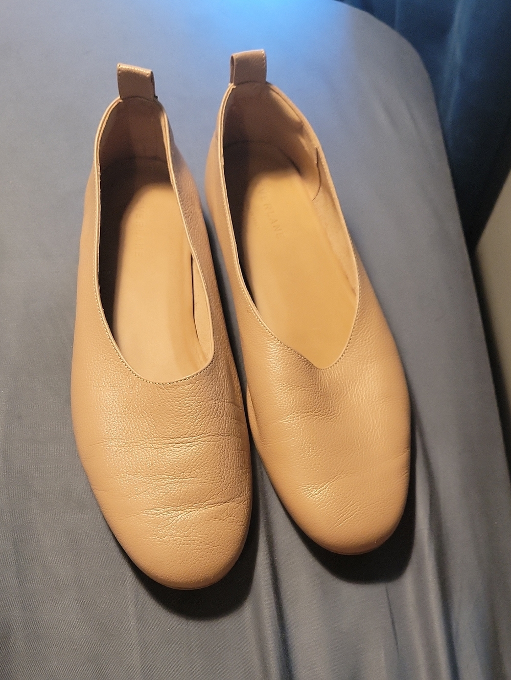 Everlane The Day Glove Leather Ballet Flats Cognac Brown Made in Italy Size 11